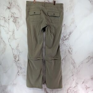 Prana Halle Pant Women 16 Long 36 Inseam Tan Khaki Straight Convertible Zip Off